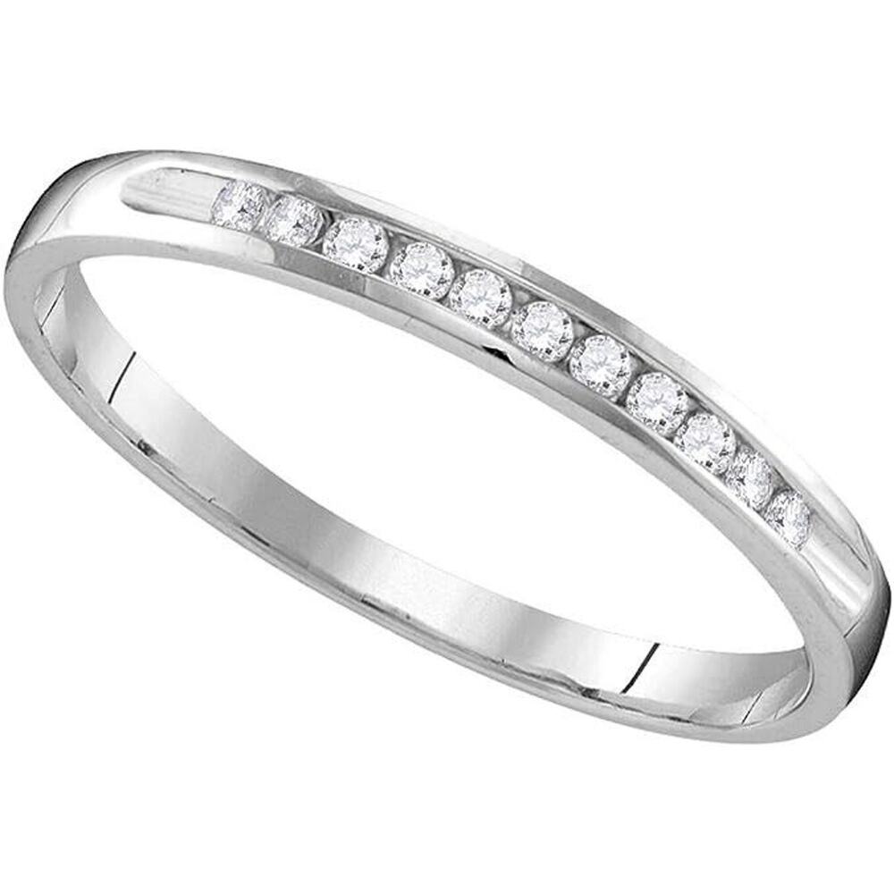 Wedding Diamond Band 1/10ctw 10kt White Gold Single Row Ring